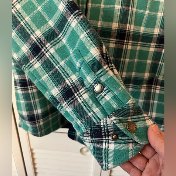 Orvis Fleece lined Snap Heritage Plaid Shirt Jacket Cabin Ready Medium gorpcore - Picture 6 of 10